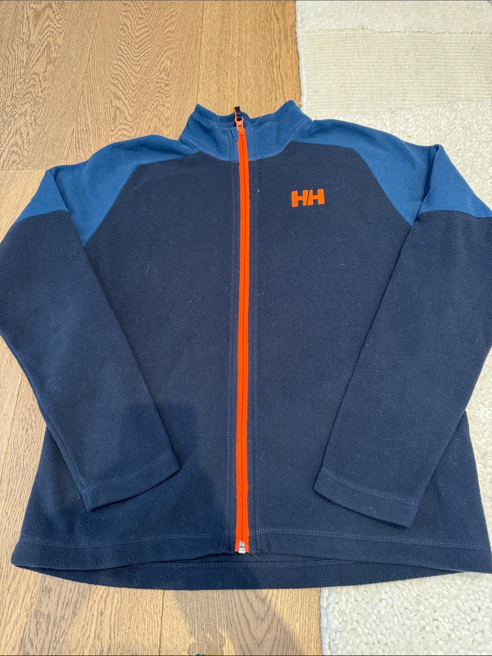 Helly Hansen Navy and Blue Fleece Jacket with Orange Trim